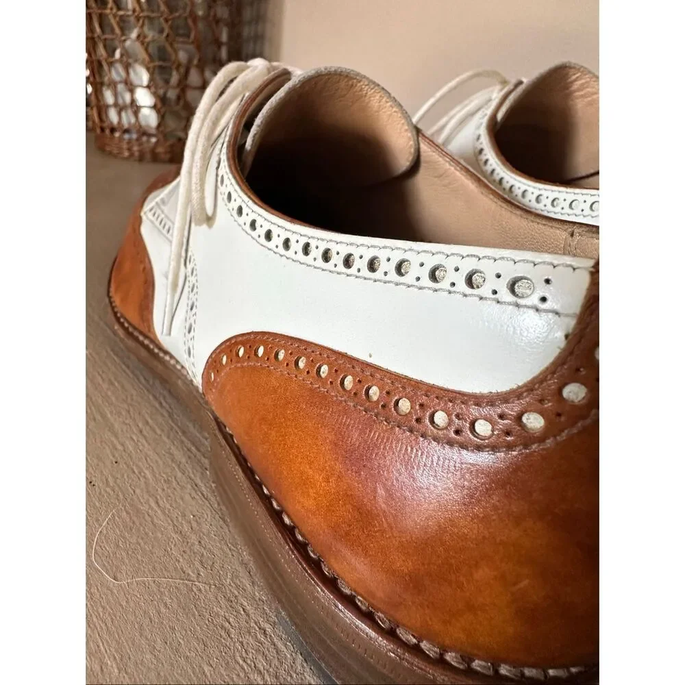 Wilson and Dean for Wilkes Bashford saddle oxford leather wingtips